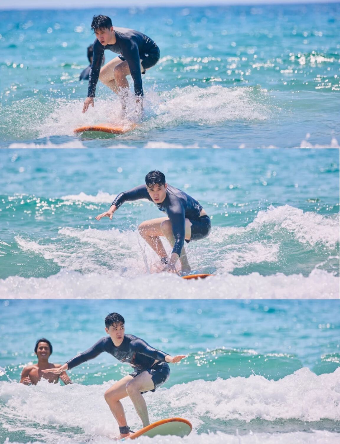 A sequence showing a learner progressing through a ride